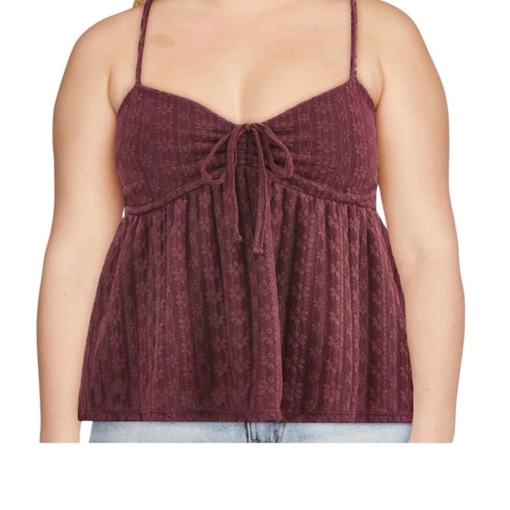 No-boundaries Women's Burgundy and Red Blouse